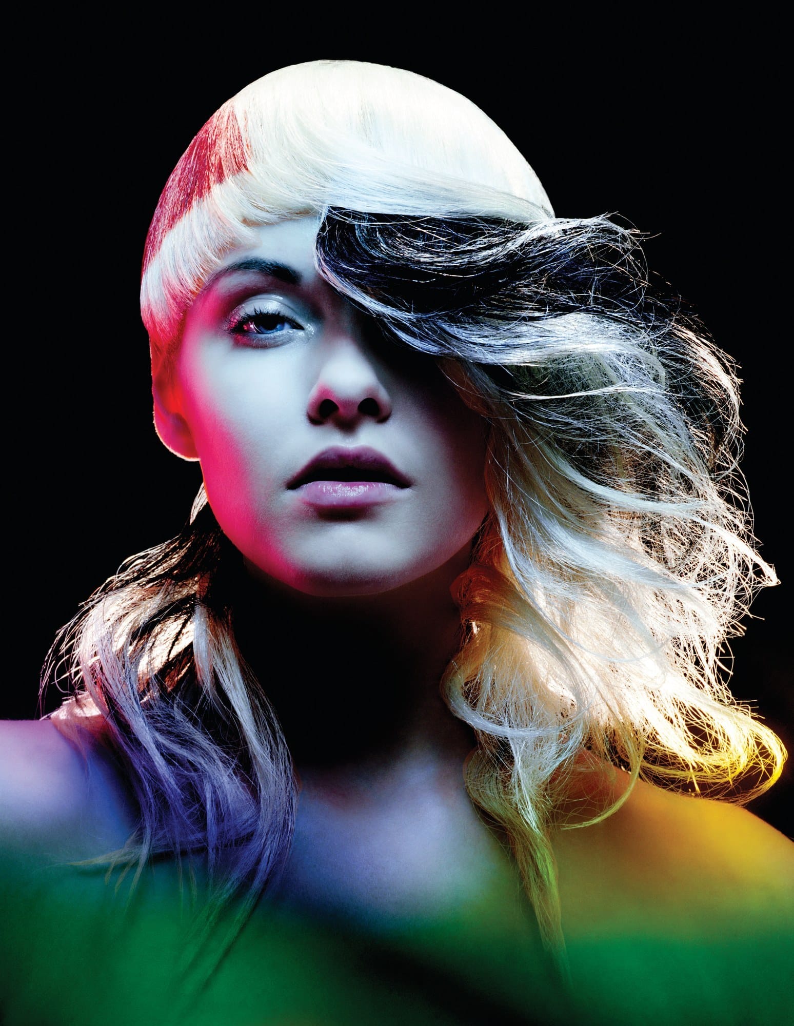 Wild windswept halo of fine hair against black – Avant Garde by Darren Ambrose