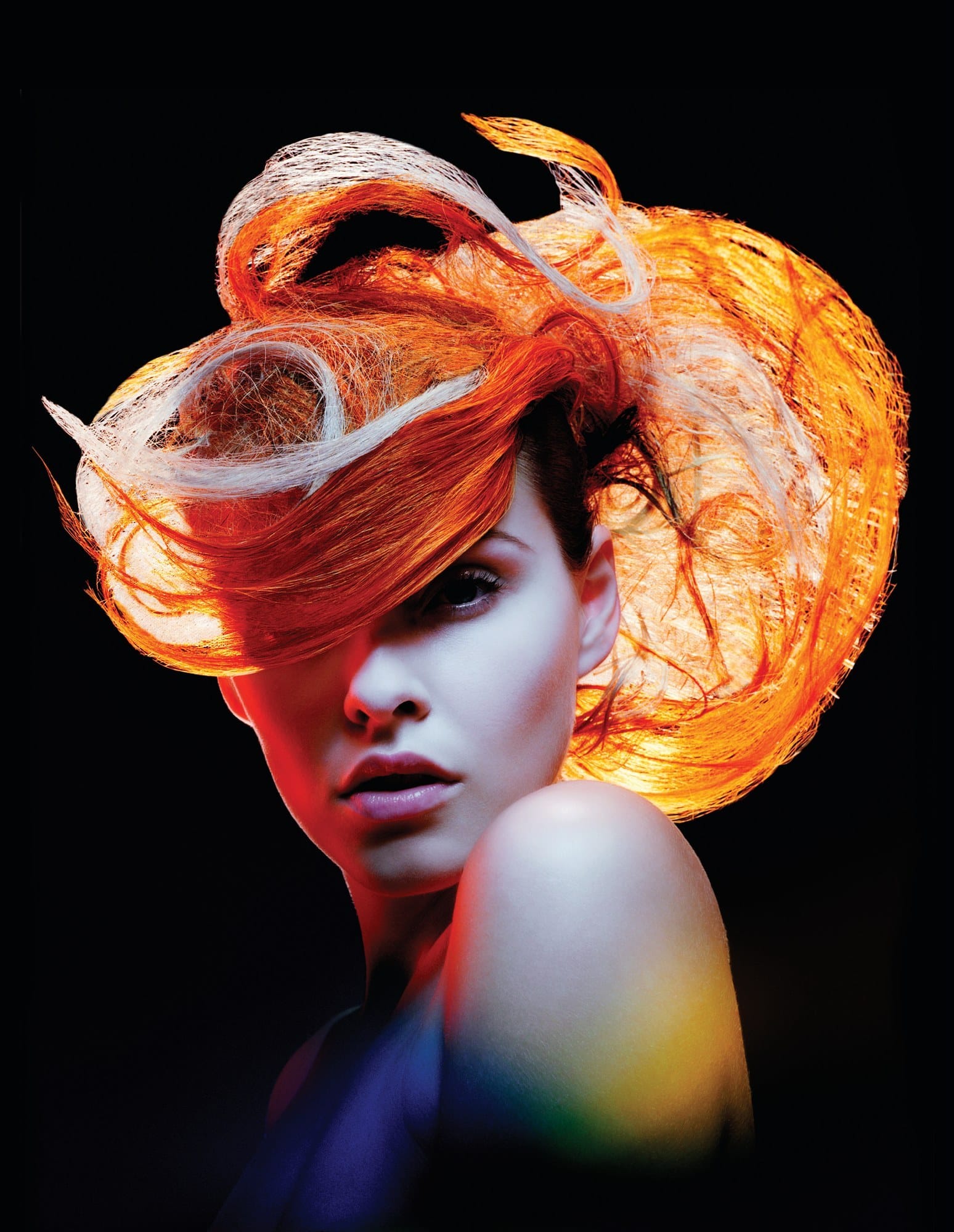 Sculpted blonde with orb-like tendrils in prismatic light – Avant Garde, D&J Ambrose 2006