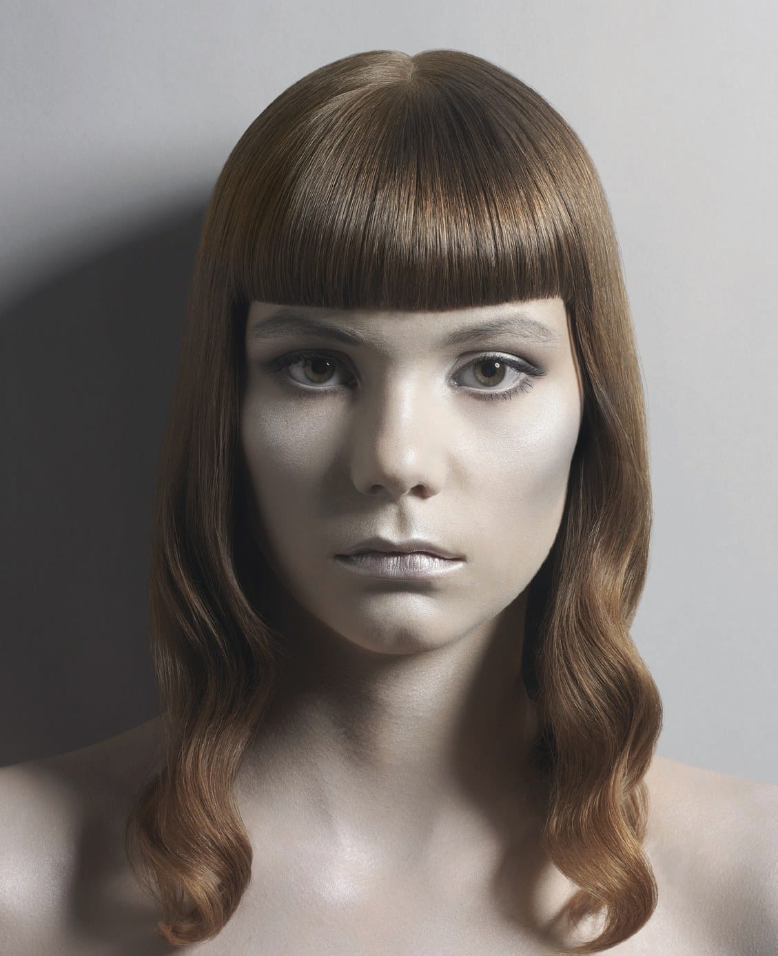 Wavy long hair with a blunt geometric fringe – Alien Nation Collection, Monroe Hairdressing 2007