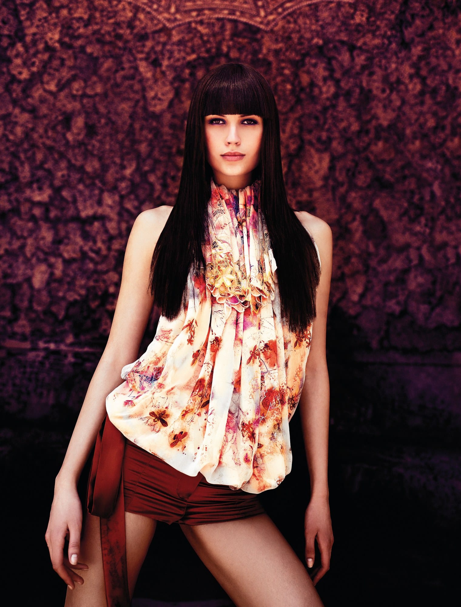 Long poker-straight black hair with a blunt fringe – Catwalk Collection, Anthony Mascolo TIGI 2007