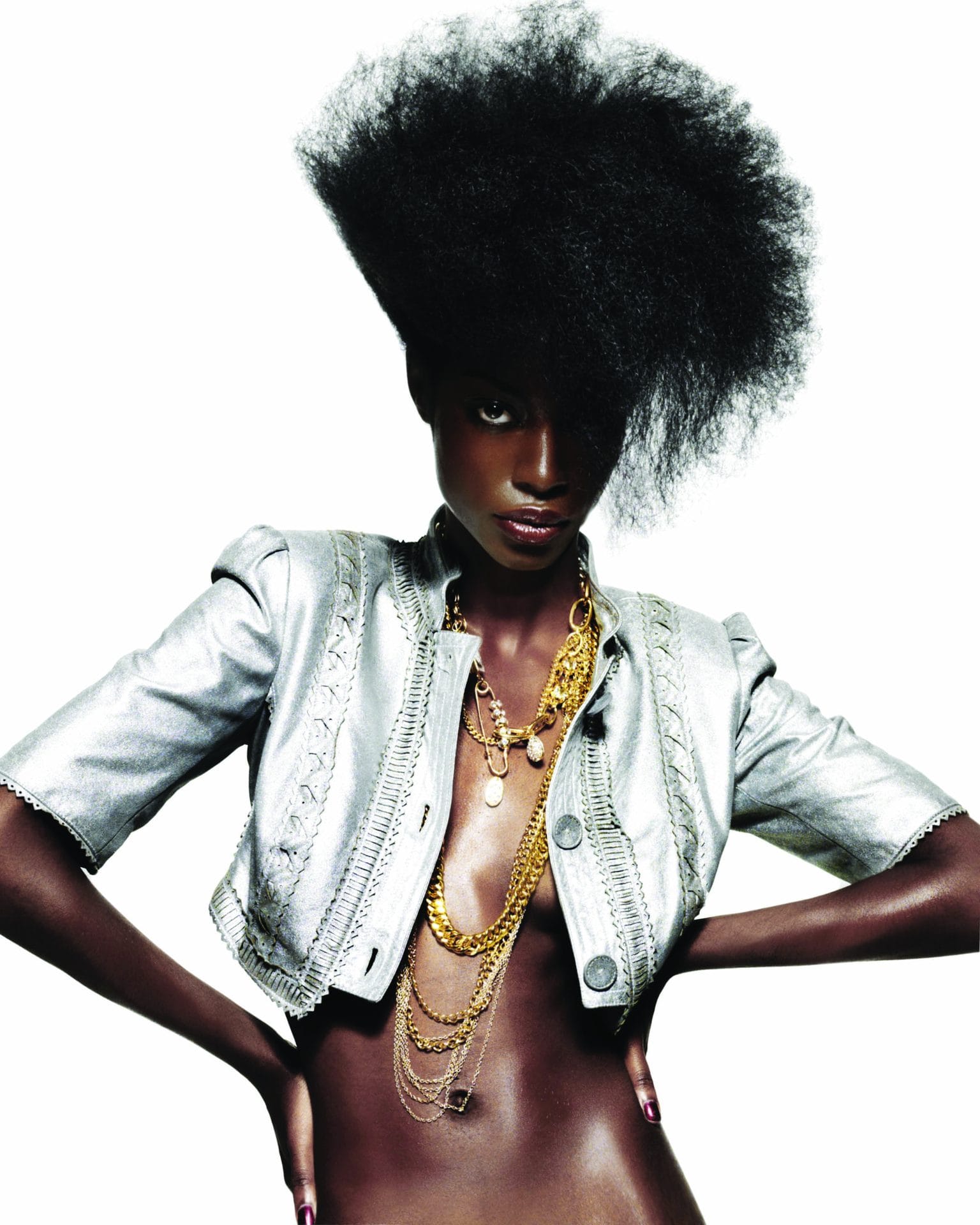 Natural afro styled into a tall voluminous quiff – Afro, Errol Douglas 2007