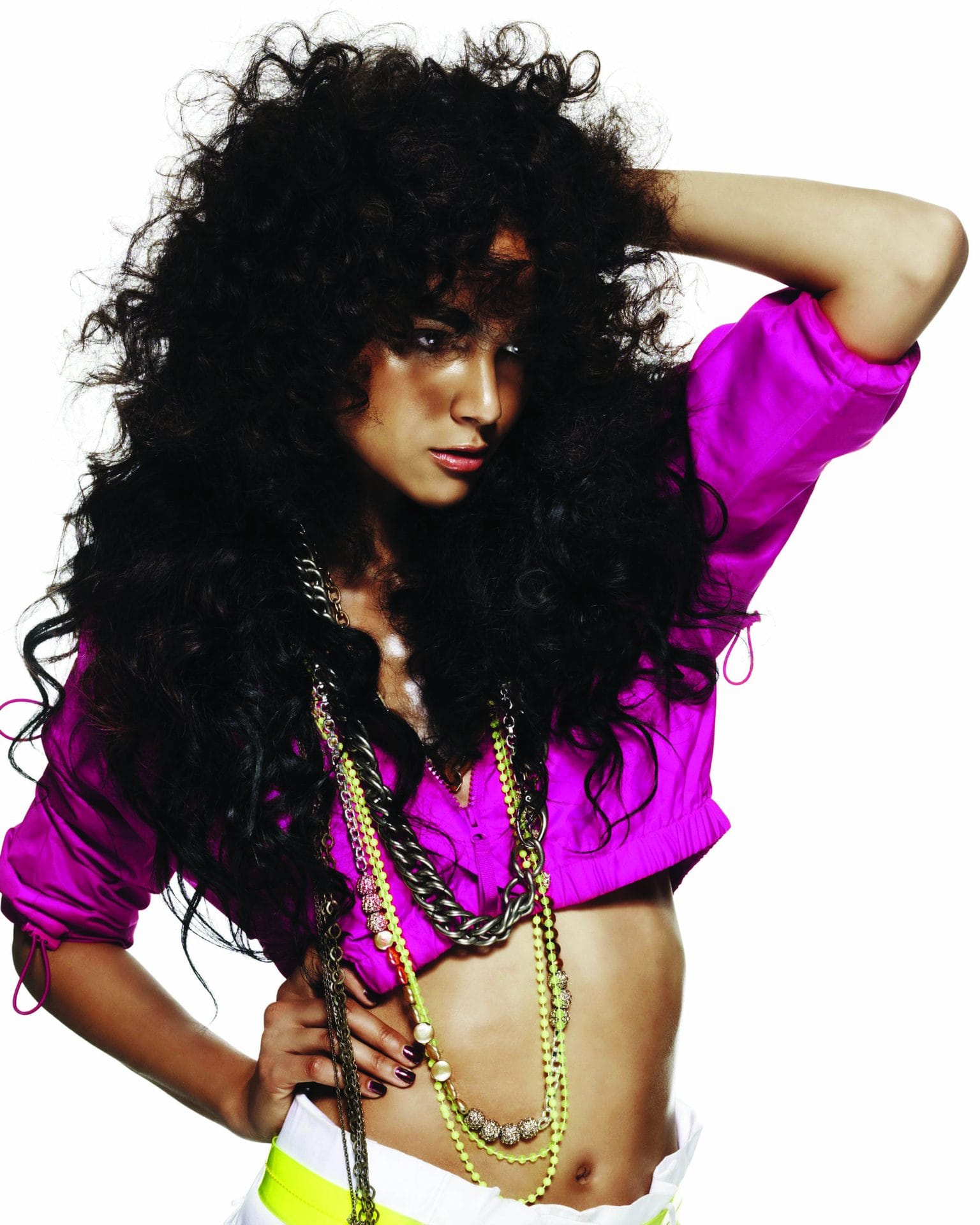 Voluminous curly permed hair with tight ringlets and deep side-swept fringe – Afro, Errol Douglas 2007
