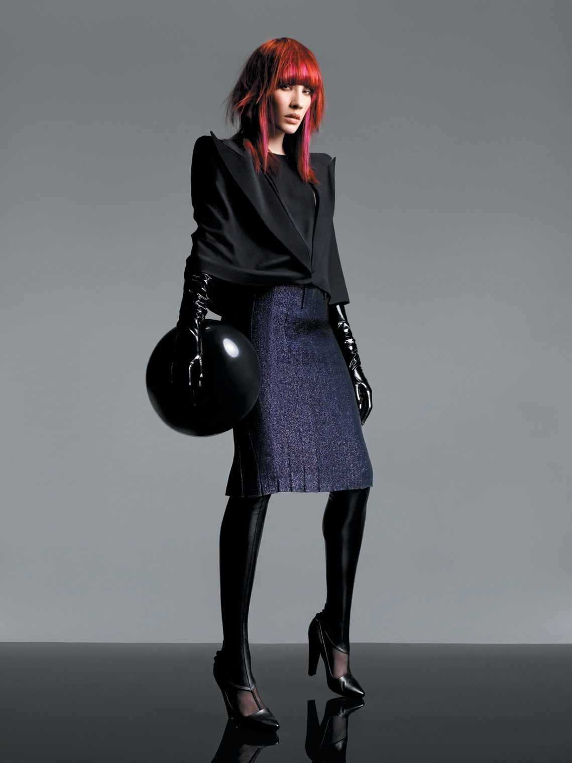 Red layers with a fringe, full-length pose – Kaizen Collection, Toni & Guy Art Team 2008