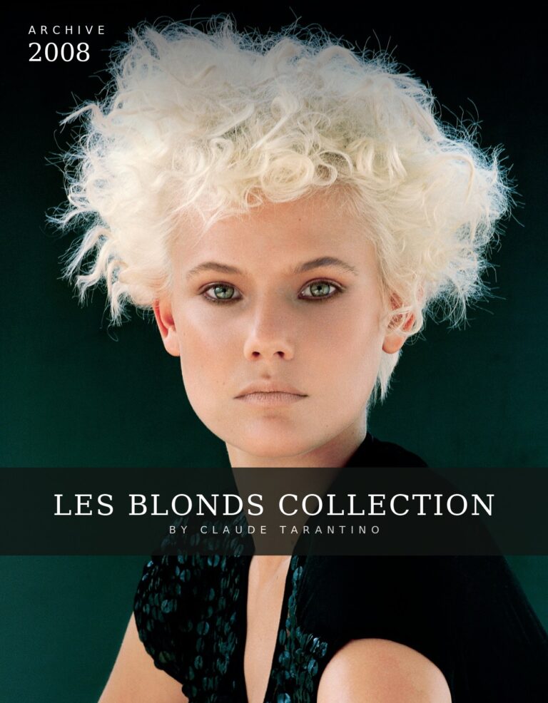 Les Blonds Collection archive cover – full platinum curly crop, by Claude Tarantino