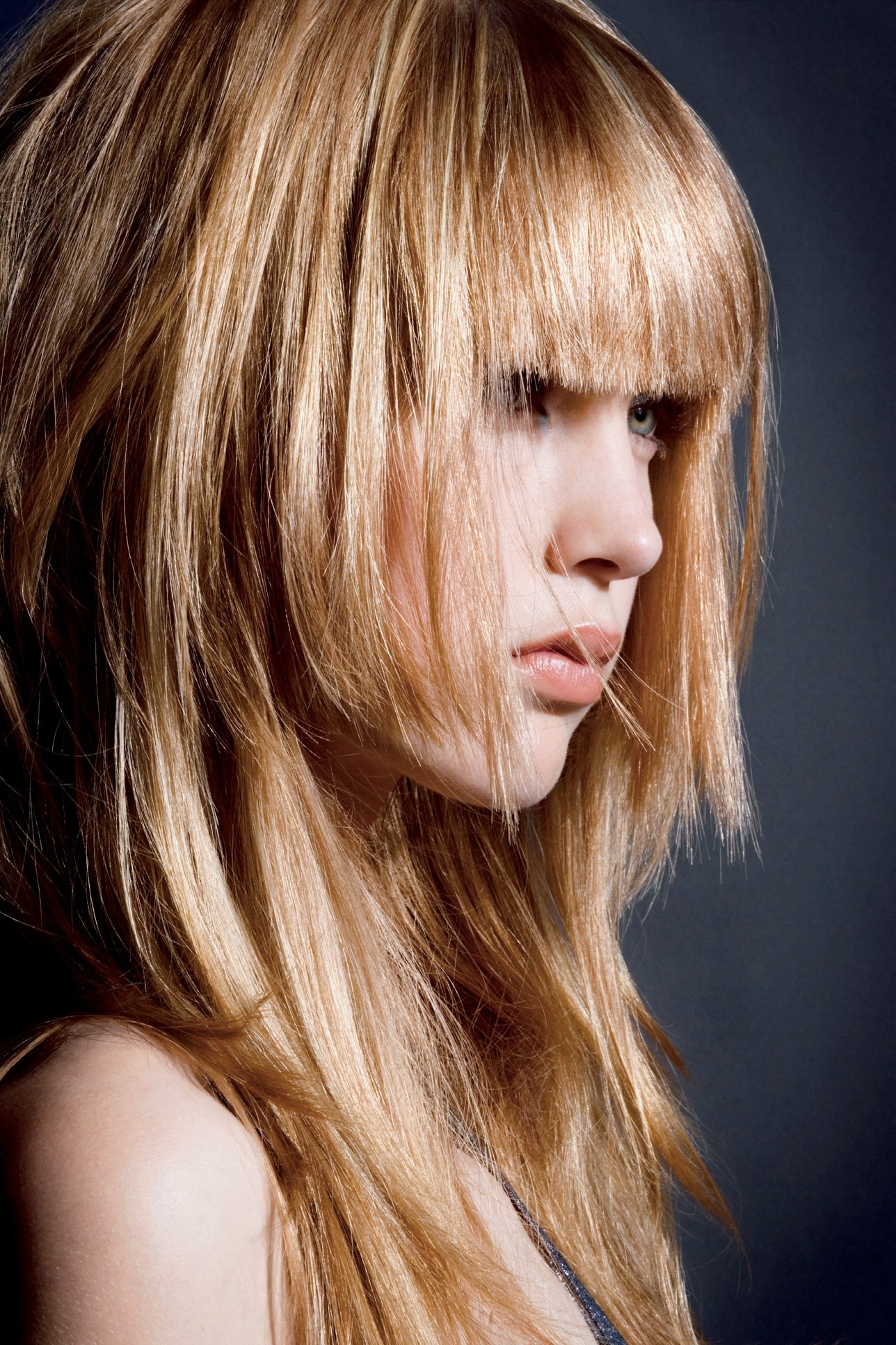 Long honey blonde layers with a thick straight fringe – On Trend, In Colour Collection, Saks Art Team 2008