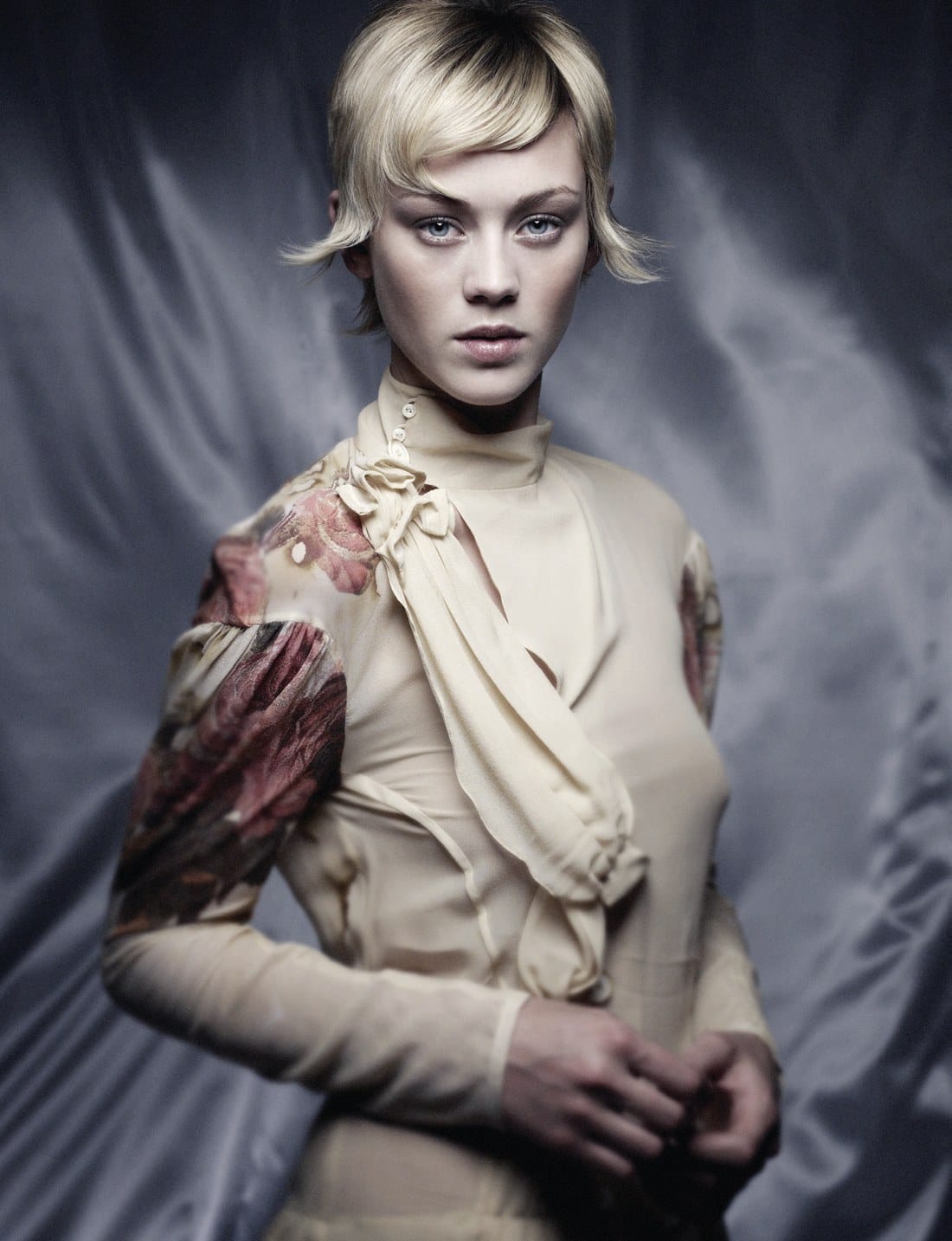 Short blonde pixie with a swept side fringe – Satine Collection, Brooks & Brooks 2007