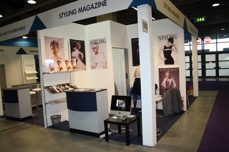 Styling Magazine stand at an international beauty trade fair