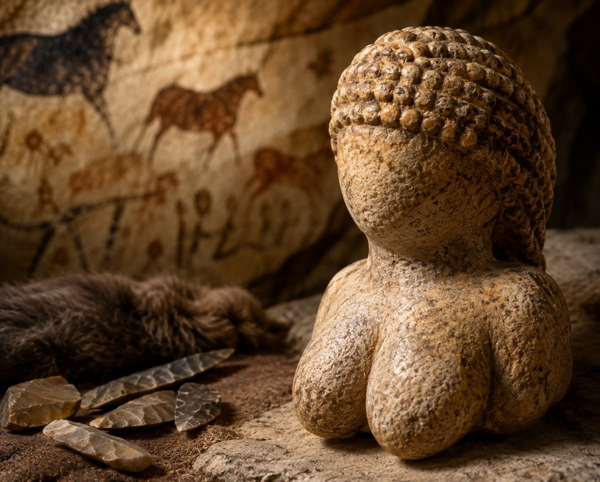 Upper Palaeolithic figurine with detailed treatment of the head