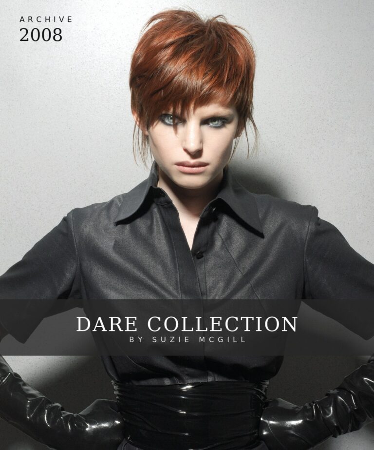 Dare Collection archive cover – copper pixie cut with a wispy fringe, by Suzie McGill