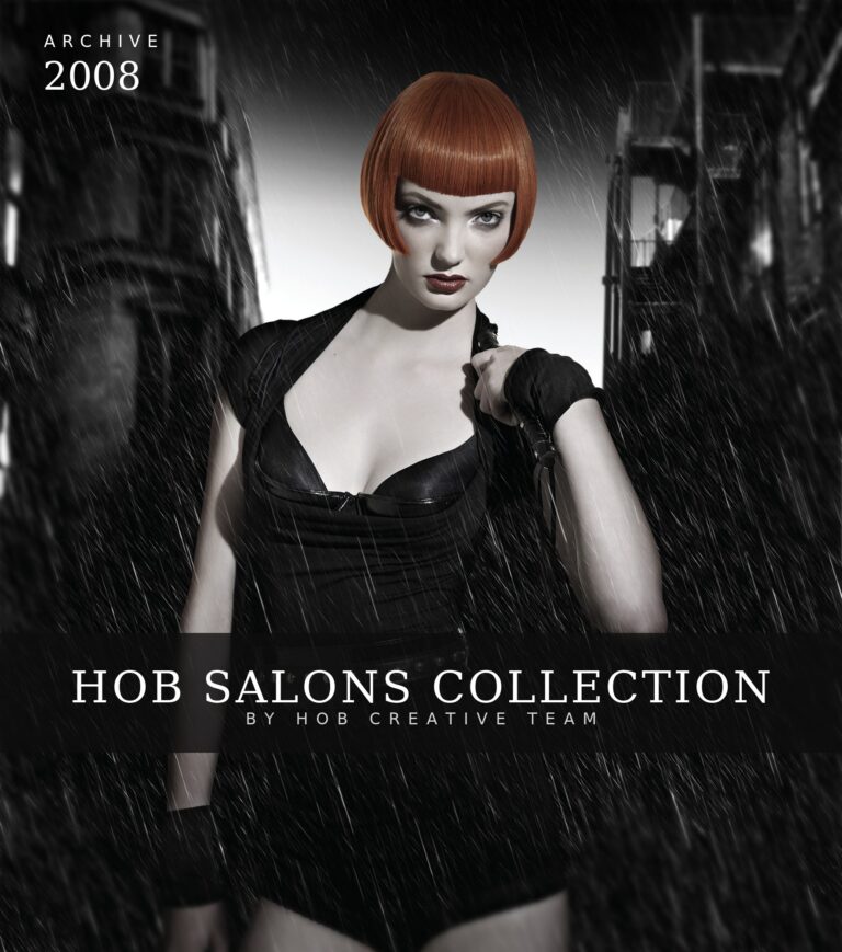 HOB Salons Collection archive cover – glossy copper bob with a short fringe, by HOB Creative Team